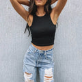 Louvara Crop Top Off-Shoulder Ribbed Knit in Candy Colors That Pop